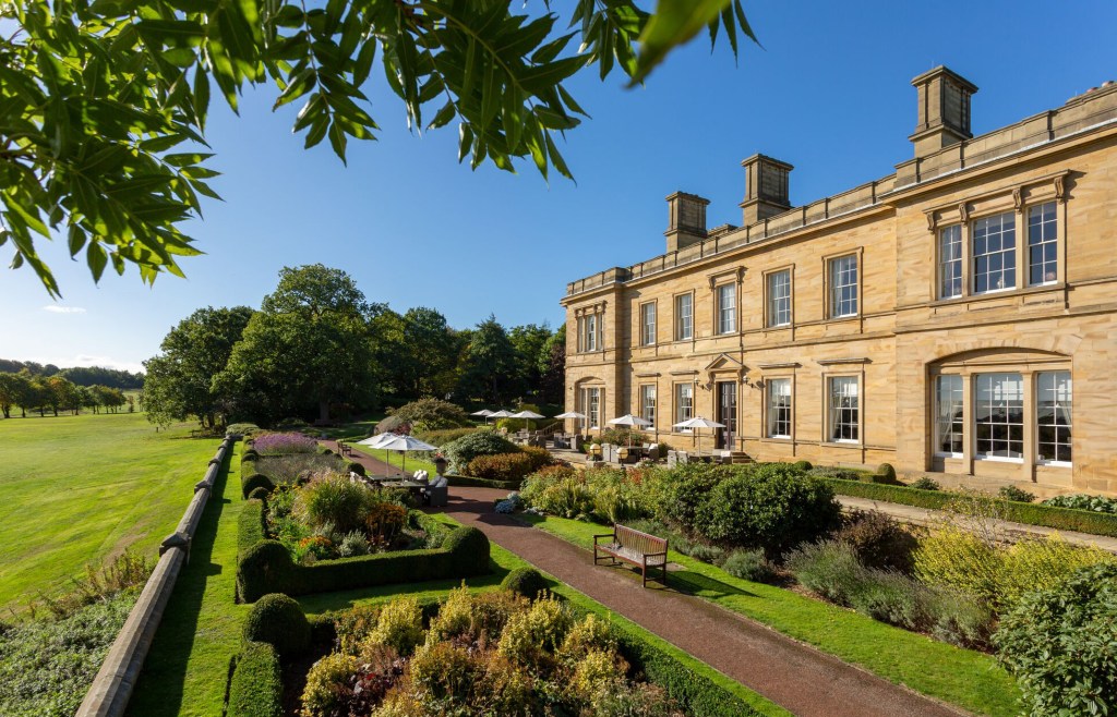 The exterior of Oulton Hall spa hotel in Yorkshire. 