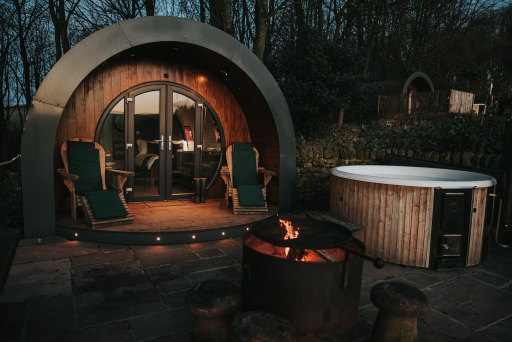 A glamping pod at Catgill Farm, Yorkshire. 