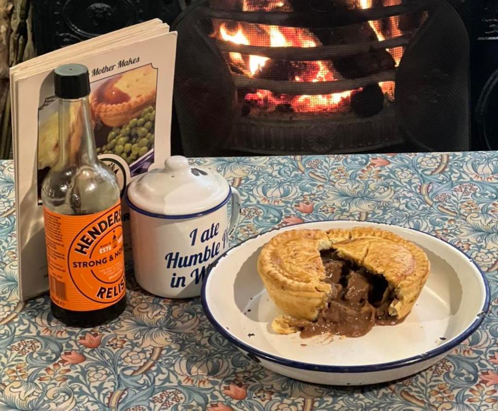 Pie served by the fire at Humble Pie N Mash in Whitby. 