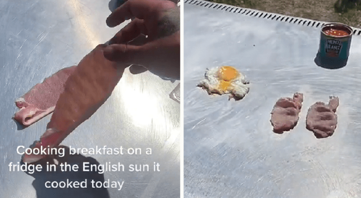 This Yorkshireman Cooked Breakfast On A Fridge Outside During The Heatwave