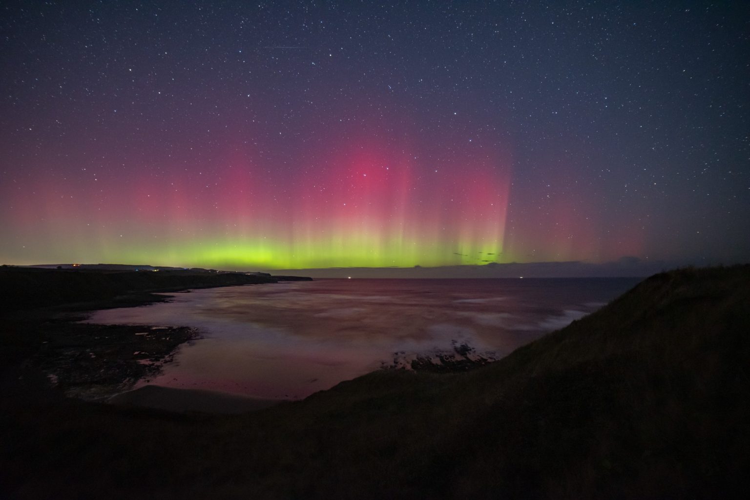 This Northern Lights Display Along The Yorkshire Coast Is 'One Of The