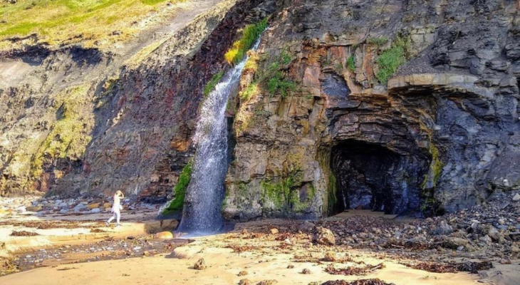 This Hidden Yorkshire Coast Waterfall That Flows Onto The Beach Is The Perfect Place To Explore