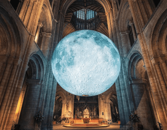 Huge Floating Moon Is Illuminating Rotherham Minster This Month
