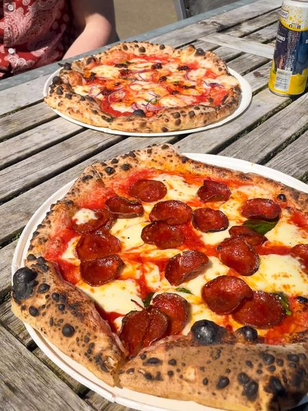 Pizza served at Burton Agnes Hall. 