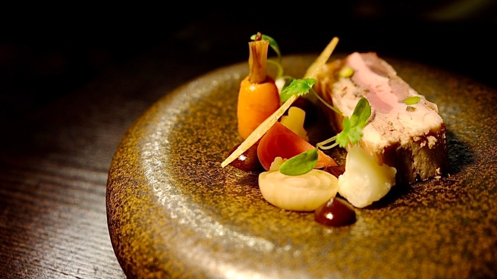 A close up of food served at Simonstone Hall. 