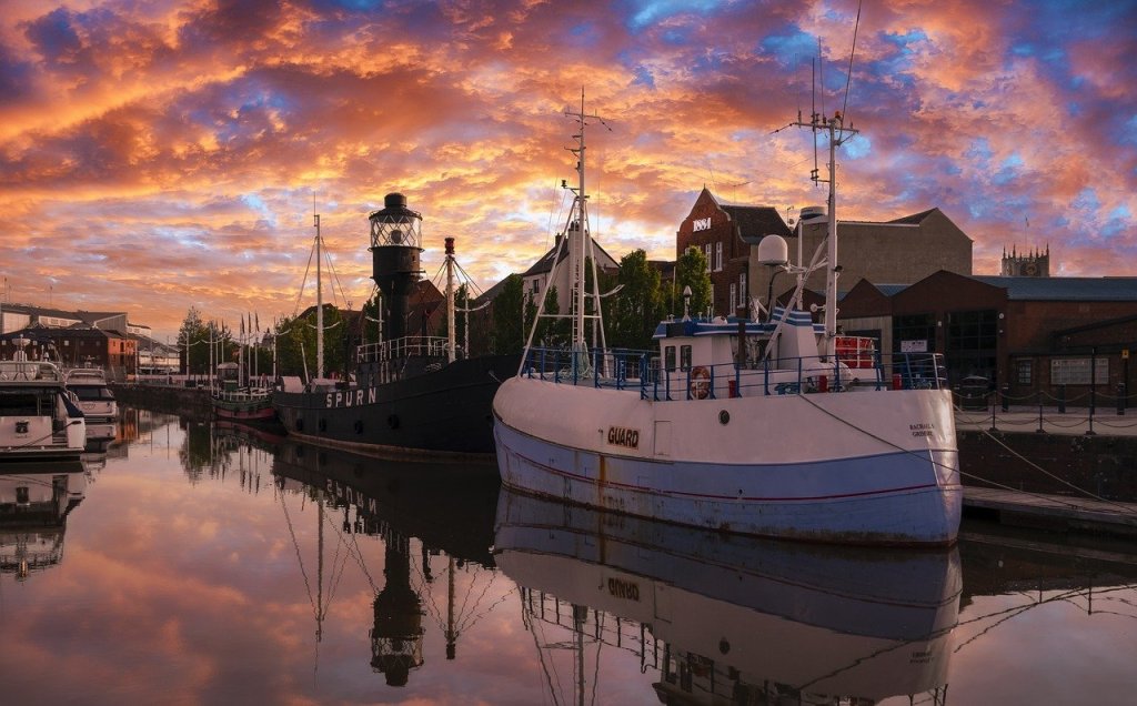 Hull marina taken at sunset. 