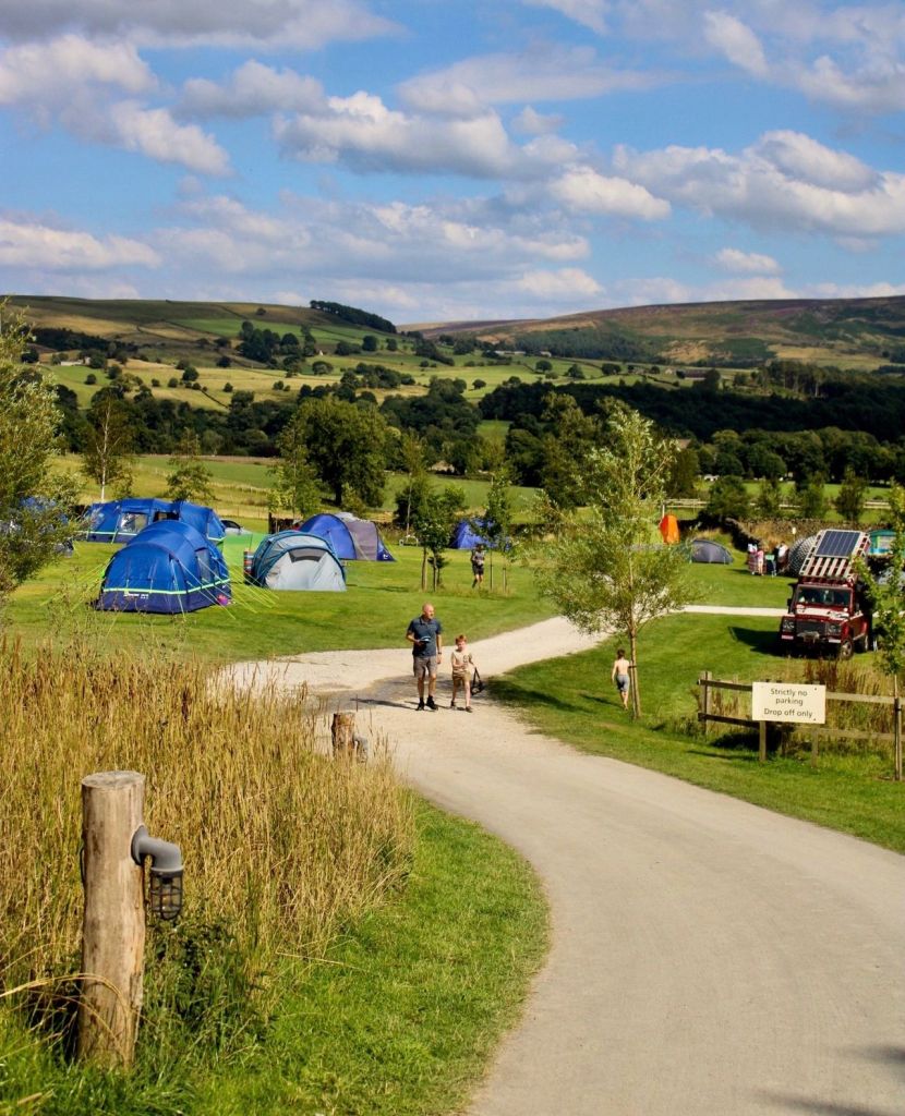 Catgill Farm campsite with an incredible view of the Yorkshire Dales.