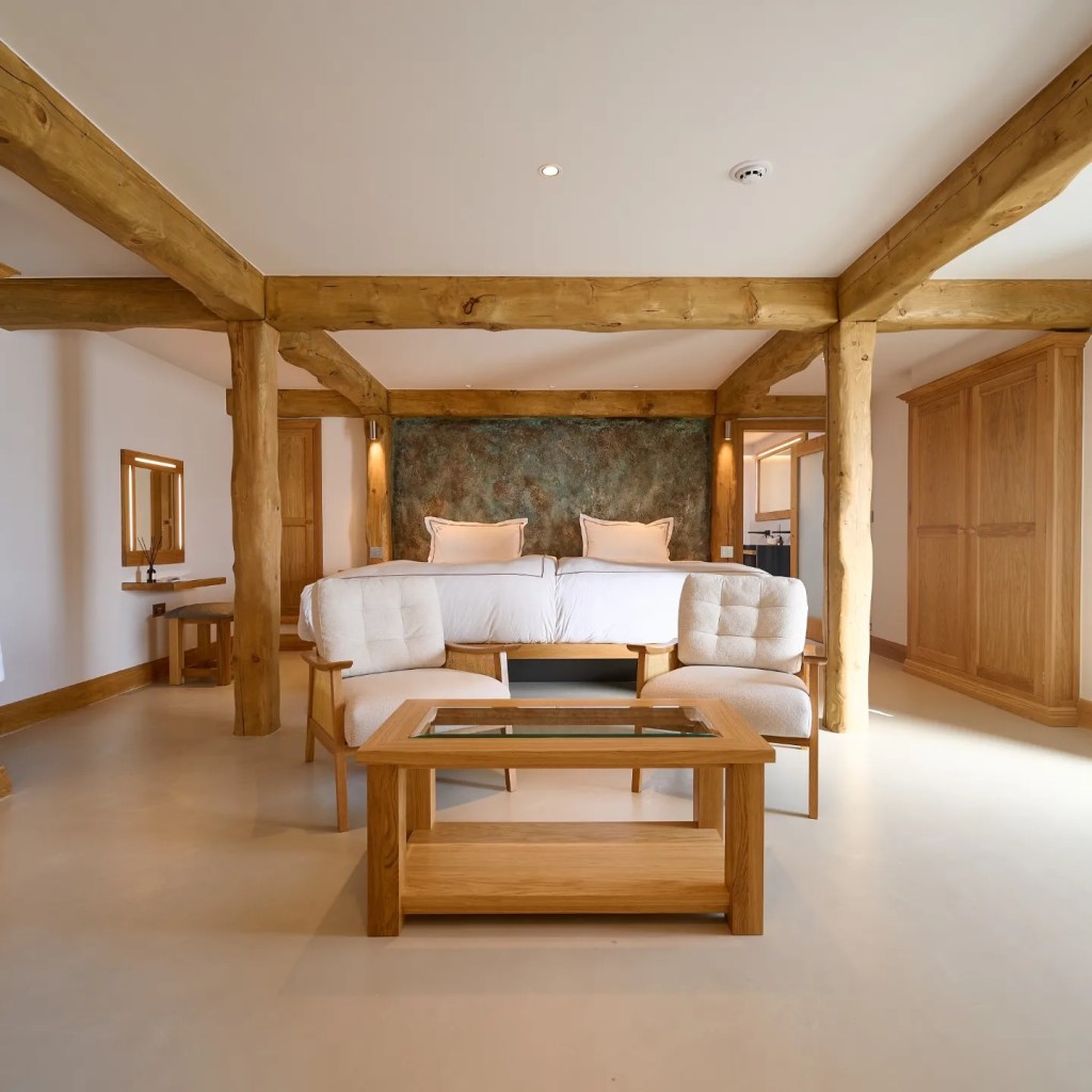 A bedroom suite at The Angel Inn Hetton. 