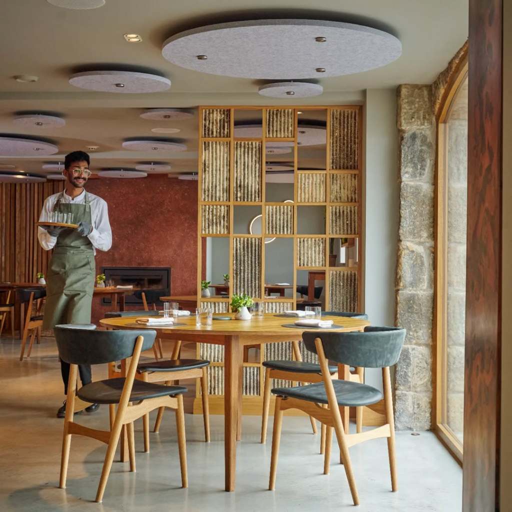 A waiter at work at The Angel at Hetton. 