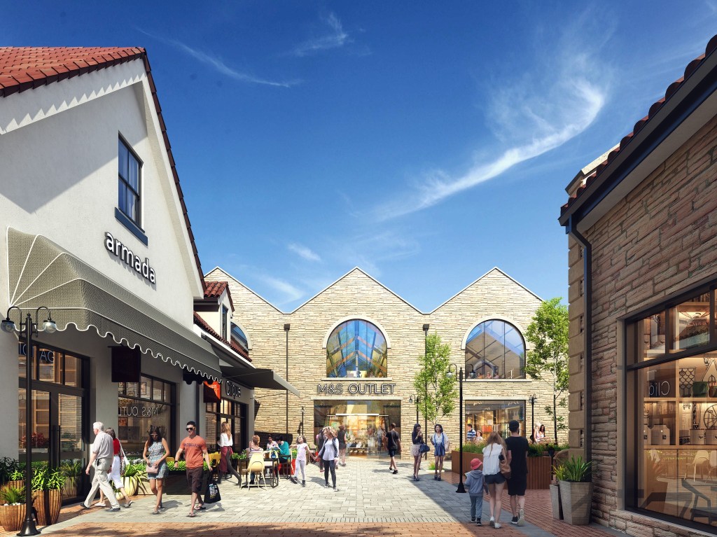 A CGI mock up of Scotch Corner Designer Village. 