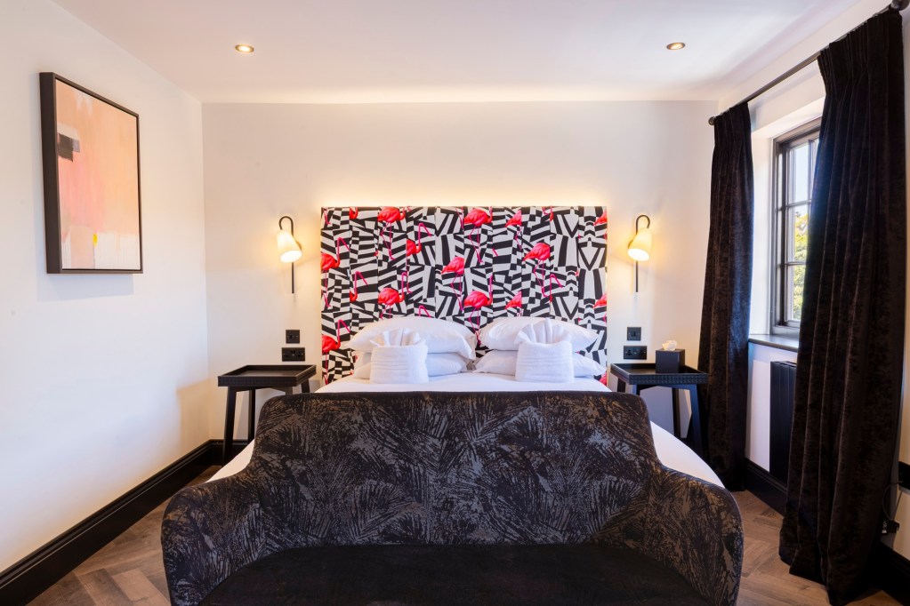 Inside the bedrooms at the Wainstones Hotel, North York Moors. 