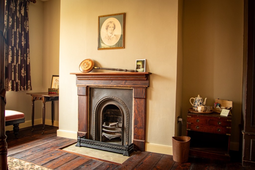 The original fireplace at Brontë Birthplace.
