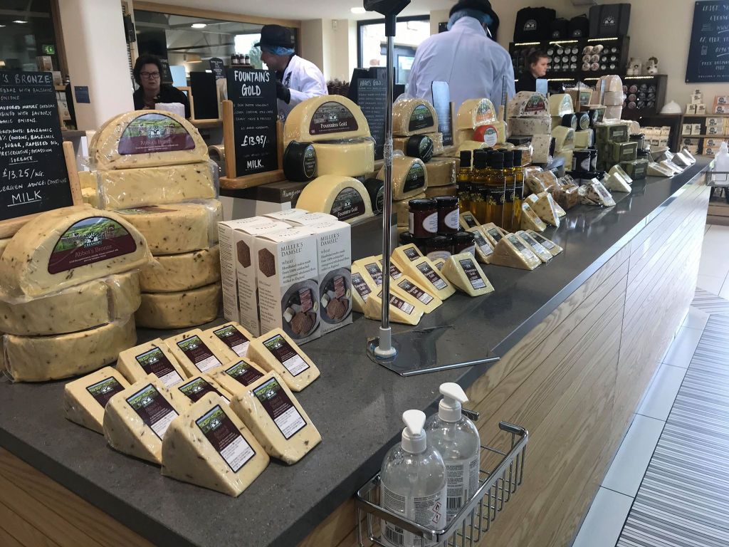 Inside the shop at Wensleydale Creamery. 
