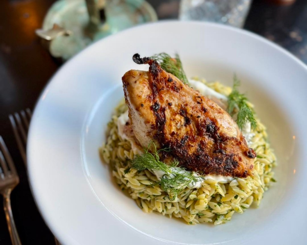 A close up of a chicken dish at The Hawthorn Haworth.